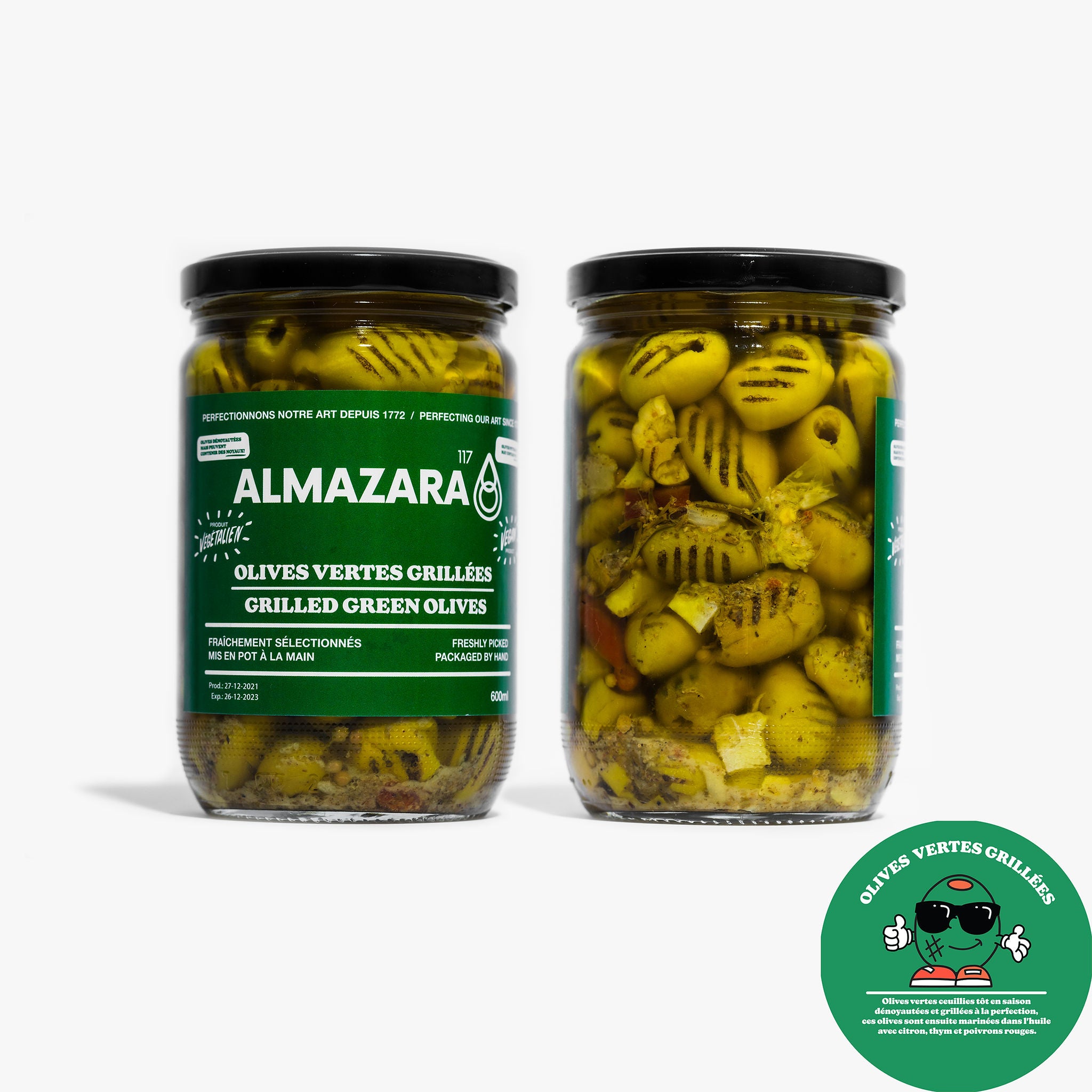 Grilled Green Olives
